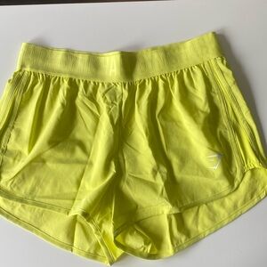 Neon yellow gymshark athletic shorts